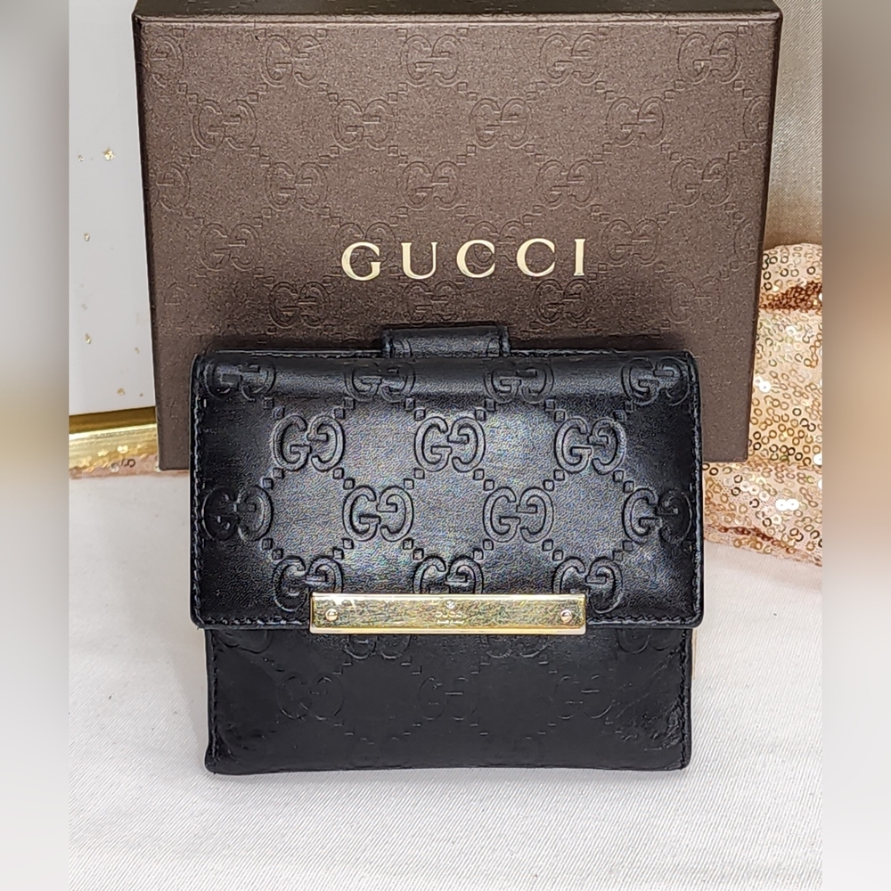 Gucci GG Guccissima Lambskin French flap Bifold Wallet PRISTINE CONDITION W/ Box - Picture 3 of 17